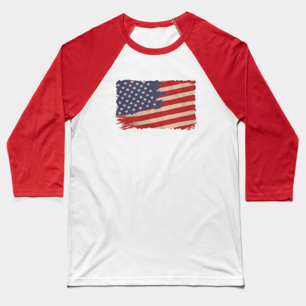 Flag of USA in vintage style. Baseball T-Shirt by Sir13